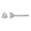 14k White Gold 1/4 carat Lab Grown Diamond VS/SI+ G+ Round Complete Three Prong Stud Earrings