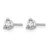 14k White Gold 1/3 carat Lab Grown Diamond VS/SI+ G+ Round Complete Three Prong Stud Earrings