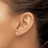 14k White Gold 1/3 carat Lab Grown Diamond VS/SI+ G+ Round Complete Three Prong Stud Earrings