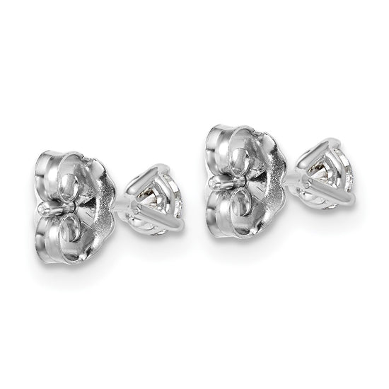 14k White Gold 1/3 carat Lab Grown Diamond VS/SI+ G+ Round Complete Three Prong Stud Earrings
