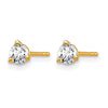 14k 1/3 carat Lab Grown Diamond VS/SI+ G+ Round Complete Three Prong Stud Earrings