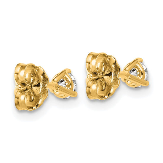 14k 1/3 carat Lab Grown Diamond VS/SI+ G+ Round Complete Three Prong Stud Earrings