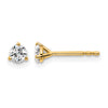 14k 1/3 carat Lab Grown Diamond VS/SI+ G+ Round Complete Three Prong Stud Earrings