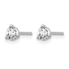 14k White Gold 3/8 carat Lab Grown Diamond VS/SI+ G+ Round Complete Three Prong Stud Earrings