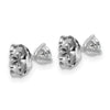 14k White Gold 3/8 carat Lab Grown Diamond VS/SI+ G+ Round Complete Three Prong Stud Earrings