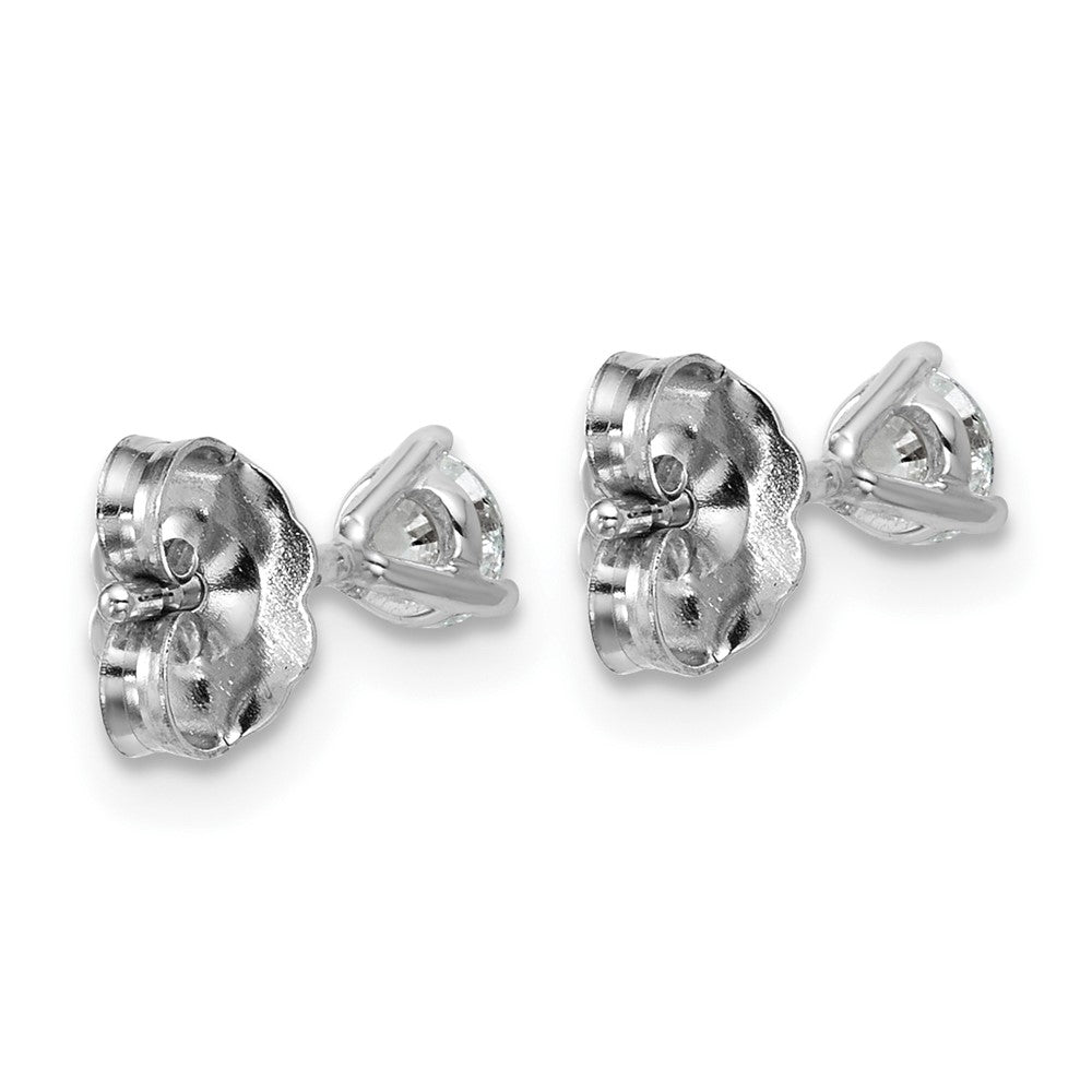 14k White Gold 3/8 carat Lab Grown Diamond VS/SI+ G+ Round Complete Three Prong Stud Earrings