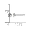 14k White Gold 3/8 carat Lab Grown Diamond VS/SI+ G+ Round Complete Three Prong Stud Earrings