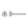 14k White Gold 3/8 carat Lab Grown Diamond VS/SI+ G+ Round Complete Three Prong Stud Earrings