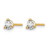 14k 3/8 carat Lab Grown Diamond VS/SI+ G+ Round Complete Three Prong Stud Earrings