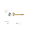 14k 3/8 carat Lab Grown Diamond VS/SI+ G+ Round Complete Three Prong Stud Earrings