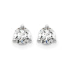 14k White Gold 1/2 carat Certified Lab Grown Diamond VS+ F+ Round Complete Three Prong Stud Earrings