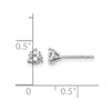 14k White Gold 1/2 carat Certified Lab Grown Diamond VS+ F+ Round Complete Three Prong Stud Earrings