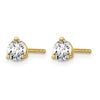 14k 1/2 carat Certified Lab Grown Diamond VS+ F+ Round Complete Three Prong Stud Earrings