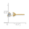 14k 1/2 carat Certified Lab Grown Diamond VS+ F+ Round Complete Three Prong Stud Earrings