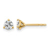 14k 1/2 carat Certified Lab Grown Diamond VS+ F+ Round Complete Three Prong Stud Earrings