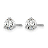 14k White Gold 5/8 carat Certified Lab Grown Diamond VS+ F+ Round Complete Three Prong Stud Earrings