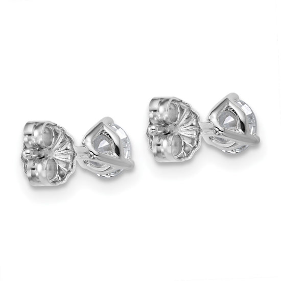 14k White Gold 5/8 carat Certified Lab Grown Diamond VS+ F+ Round Complete Three Prong Stud Earrings