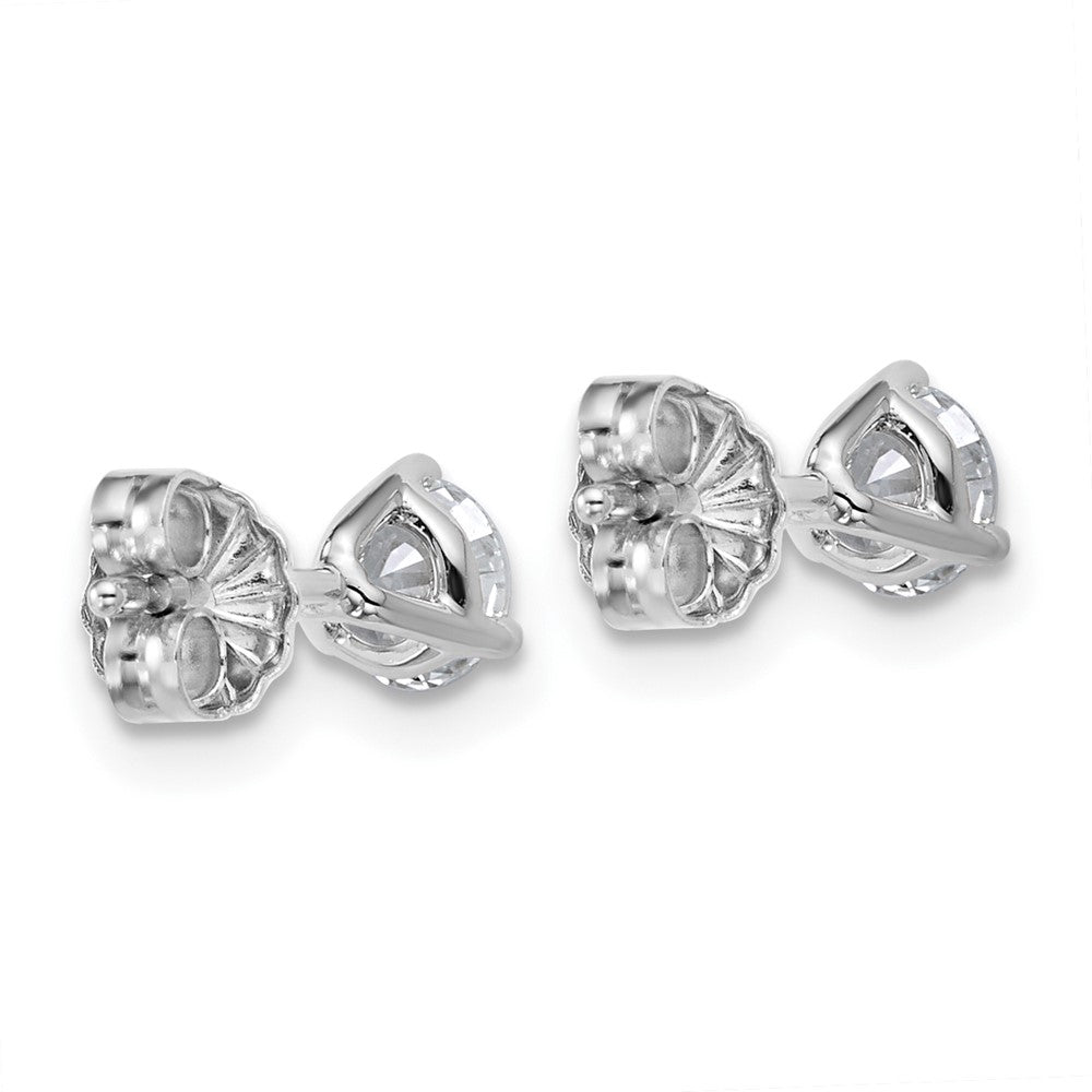 14k White Gold 5/8 carat Certified Lab Grown Diamond VS+ F+ Round Complete Three Prong Stud Earrings