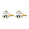 14k 5/8 carat Lab Grown Diamond VS/SI+ G+ Round Complete Three Prong Stud Earrings