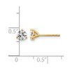 14k 5/8 carat Lab Grown Diamond VS/SI+ G+ Round Complete Three Prong Stud Earrings
