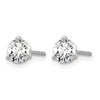 14k White Gold 3/4 carat Lab Grown Diamond VS/SI+ G+ Round Complete Three Prong Stud Earrings
