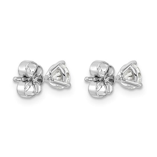 14k White Gold 3/4 carat Lab Grown Diamond VS/SI+ G+ Round Complete Three Prong Stud Earrings