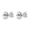 14k White Gold 3/4 carat Lab Grown Diamond VS/SI+ G+ Round Complete Three Prong Stud Earrings