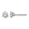 14k White Gold 3/4 carat Lab Grown Diamond VS/SI+ G+ Round Complete Three Prong Stud Earrings