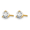 14k 3/4 carat Certified Lab Grown Diamond VS/SI+ G+ Round Complete Three Prong Stud Earrings