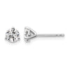 14k White Gold 7/8 ctw Lab Grown Diamond VS+ F+ Round 3 Prong Heavy Wt. Stud Earrings