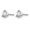 14k White Gold 1 carat Certified Lab Grown Diamond VS/SI+ G+ Round Complete Three Prong Stud Earrings