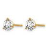 14k 1 carat Lab Grown Diamond VS/SI+ G+ Round Complete Three Prong Stud Earrings