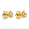 14k 1 carat Lab Grown Diamond VS+ F+ Round Complete Three Prong Stud Earrings