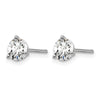 14k White Gold 1 1/4 ctw Lab Grown Diamond VS/SI+ G+ Round 3 Prong Heavy Wt. Stud Earrings