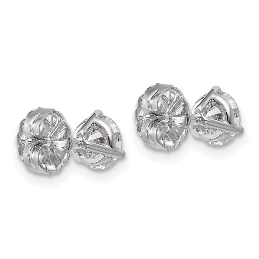14k White Gold 1 1/4 ctw Lab Grown Diamond VS/SI+ G+ Round 3 Prong Heavy Wt. Stud Earrings