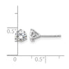 14k White Gold 1 1/4 ctw Lab Grown Diamond VS/SI+ G+ Round 3 Prong Heavy Wt. Stud Earrings