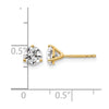 14k Yellow Gold 1 1/4 ctw Lab Grown Diamond VS/SI+ G+ Round 3 Prong Heavy Wt. Stud Earrings