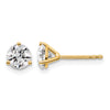 14k Yellow Gold 1 1/4 ctw Lab Grown Diamond VS/SI+ G+ Round 3 Prong Heavy Wt. Stud Earrings