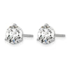 14k White Gold 1 3/8 ctw Lab Grown Diamond VS+ F+ Round 3 Prong Heavy Wt. Stud Earrings