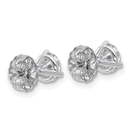 14k White Gold 1 3/8 ctw Lab Grown Diamond VS+ F+ Round 3 Prong Heavy Wt. Stud Earrings