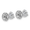 14k White Gold 1 3/8 ctw Lab Grown Diamond VS+ F+ Round 3 Prong Heavy Wt. Stud Earrings