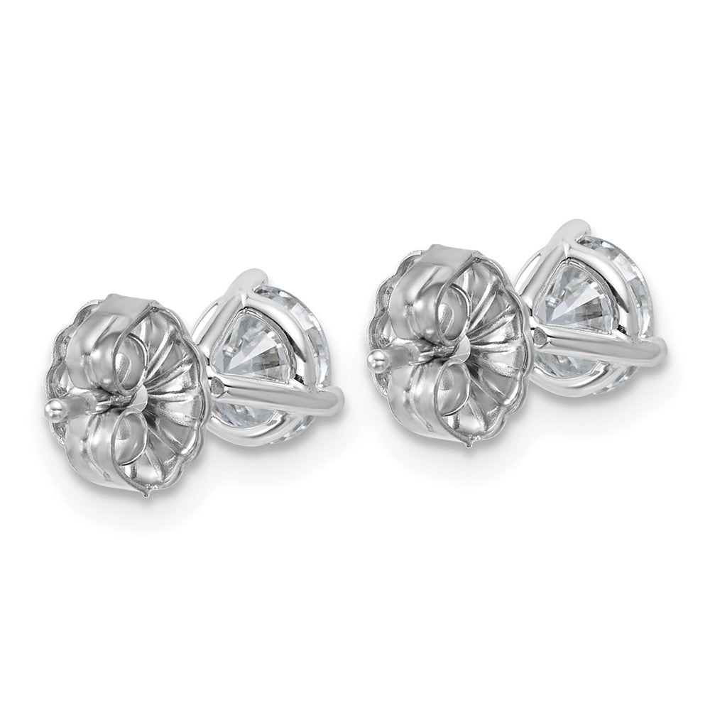 14k White Gold 1 3/8 ctw Lab Grown Diamond VS+ F+ Round 3 Prong Heavy Wt. Stud Earrings