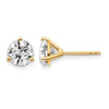 14k Yellow Gold 1 3/8 ctw Lab Grown Diamond VS+ F+ Round 3 Prong Heavy Wt. Stud Earrings