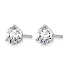 14k White Gold 2 carat Certified Lab Grown Diamond VS/SI+ G+ Round Complete Three Prong Stud Earrings