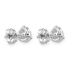 14k White Gold 2 carat Certified Lab Grown Diamond VS/SI+ G+ Round Complete Three Prong Stud Earrings