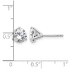 14k White Gold 2 carat Certified Lab Grown Diamond VS/SI+ G+ Round Complete Three Prong Stud Earrings