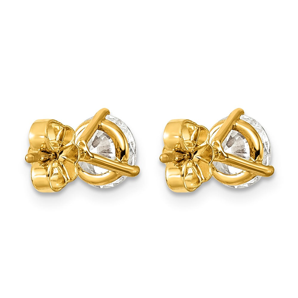 14k 2 carat Certified Lab Grown Diamond VS/SI+ G+ Round Complete Three Prong Stud Earrings