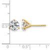 14k 2 carat Certified Lab Grown Diamond VS/SI+ G+ Round Complete Three Prong Stud Earrings