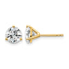 14k 2 carat Lab Grown Diamond VS/SI+ G+ Round Complete Three Prong Stud Earrings
