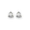14k White Gold 1/5 carat Certified Lab Grown Diamond VS+ F+ Round Complete Three Prong Screwback Stud Earrings